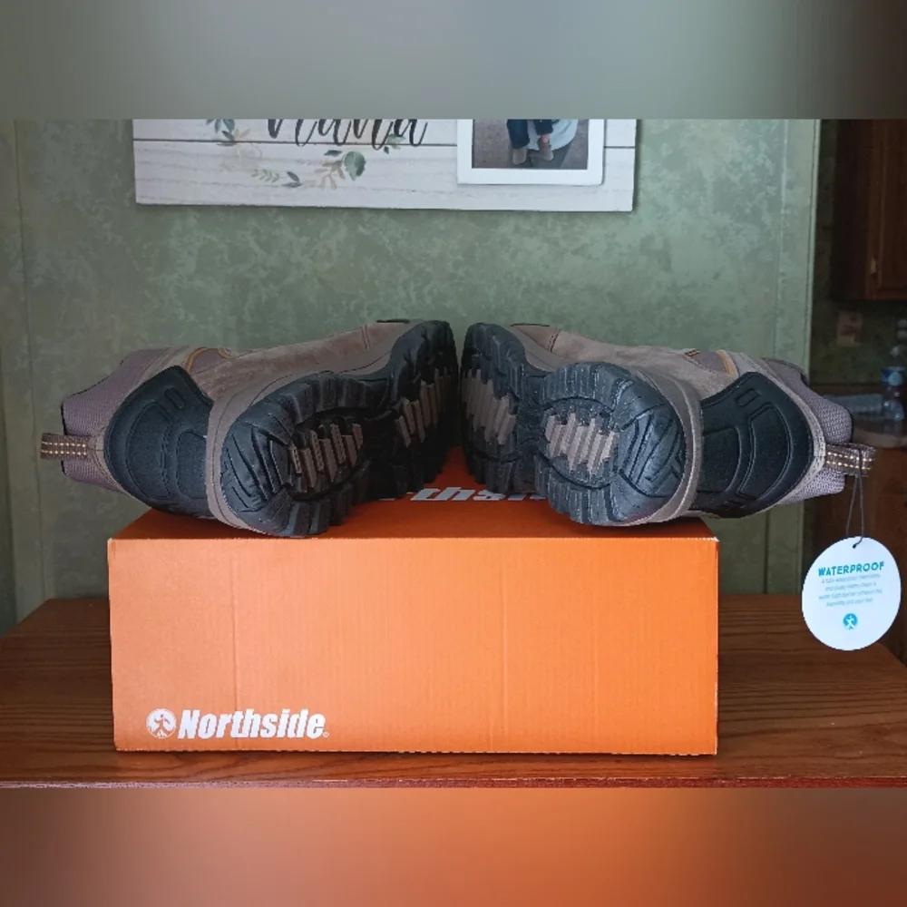 Northside Leather Waterproof Hiking Work Boots Tan Dark Honey Mens 12 NEW In Box